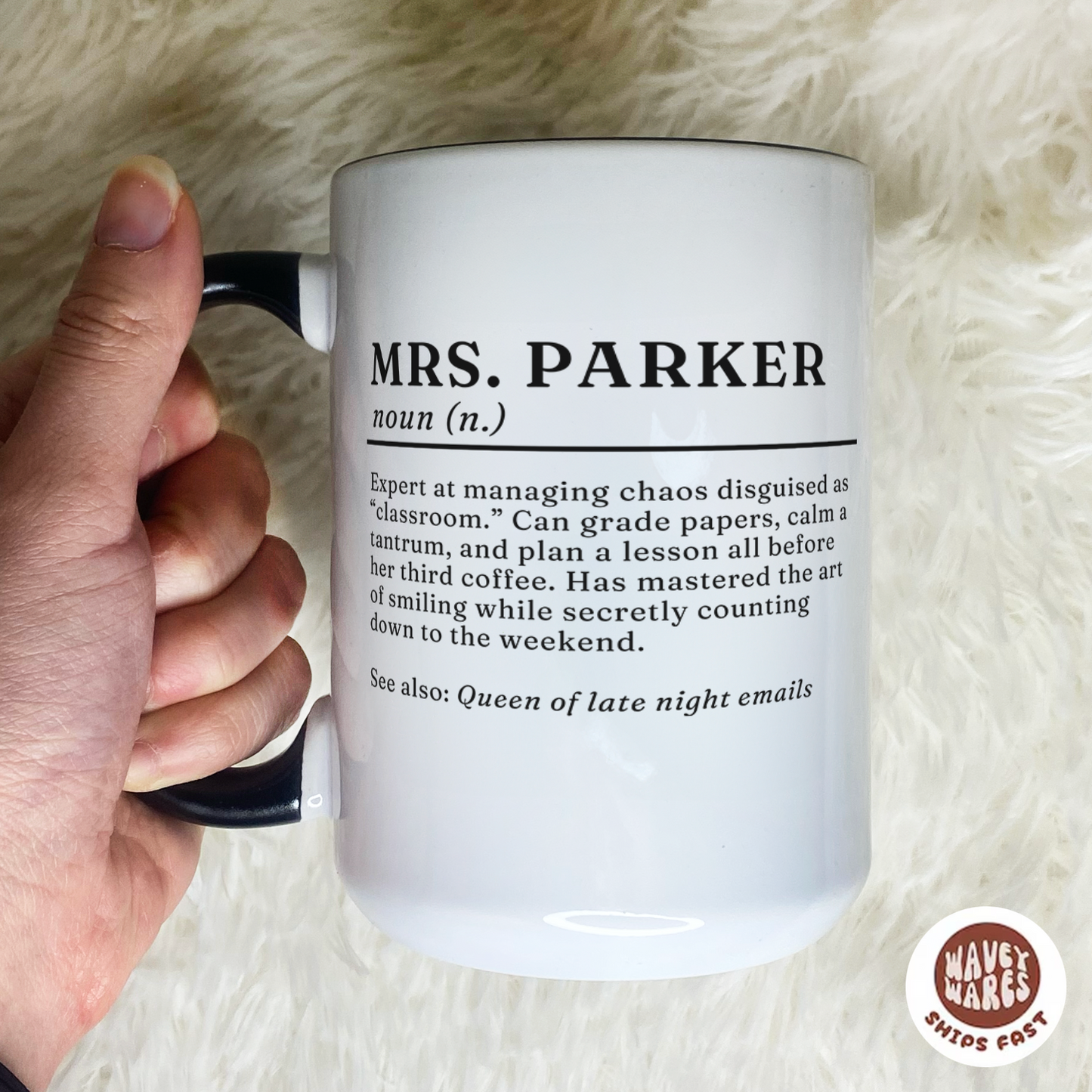 WaveyWares® Personalized Name Dictionary Definition Coffee Mug