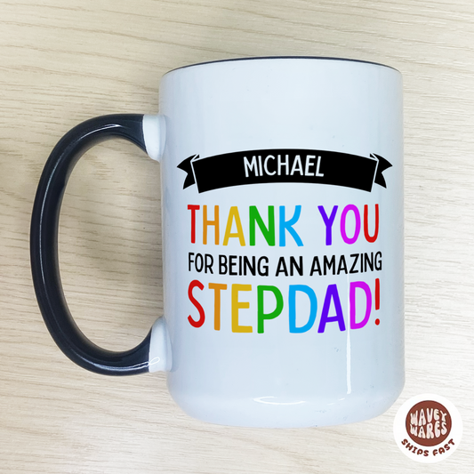 Personalized Thank You For Being An Amazing Stepdad Coffee Mug
