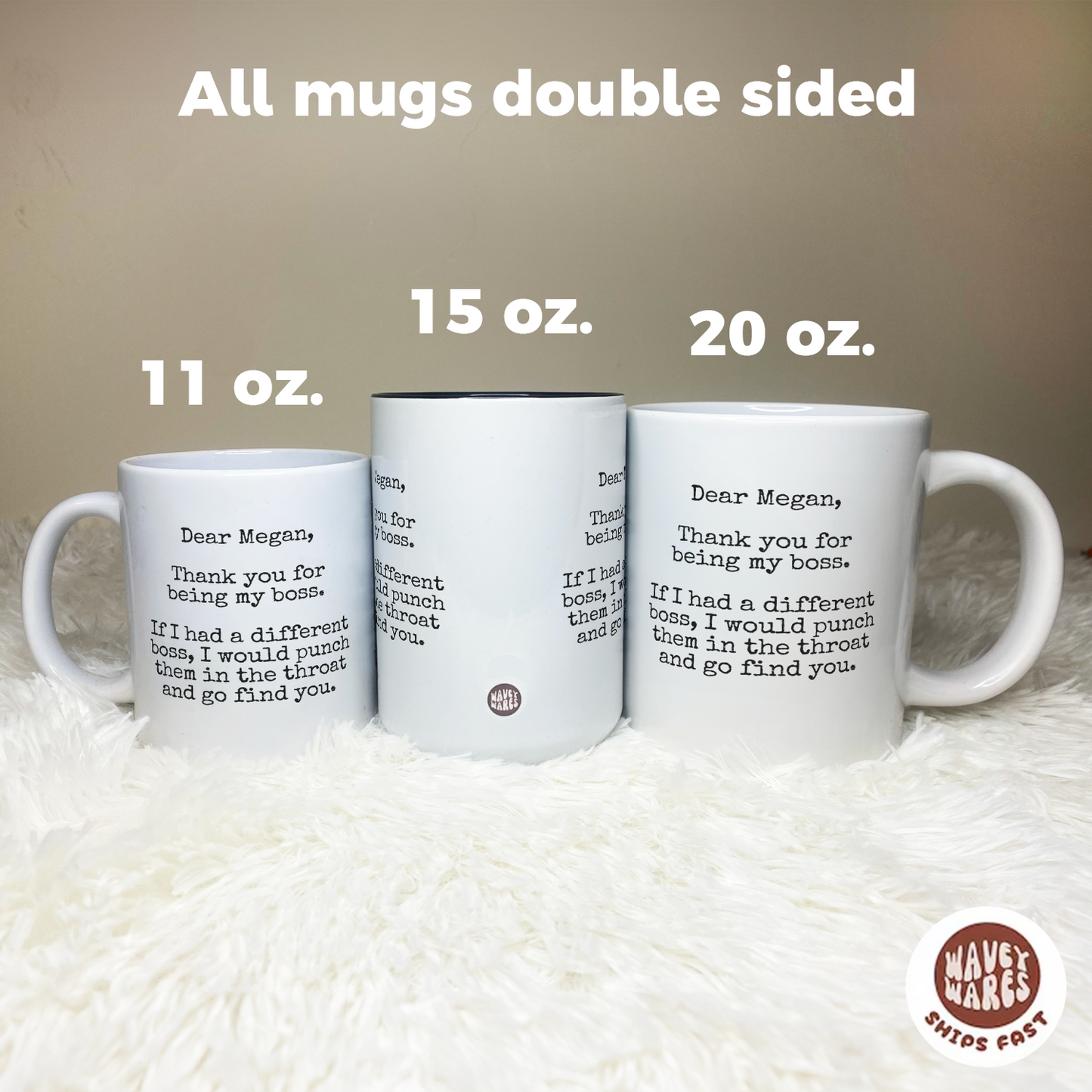 Personalized Dear Boss Funny Coffee Mug