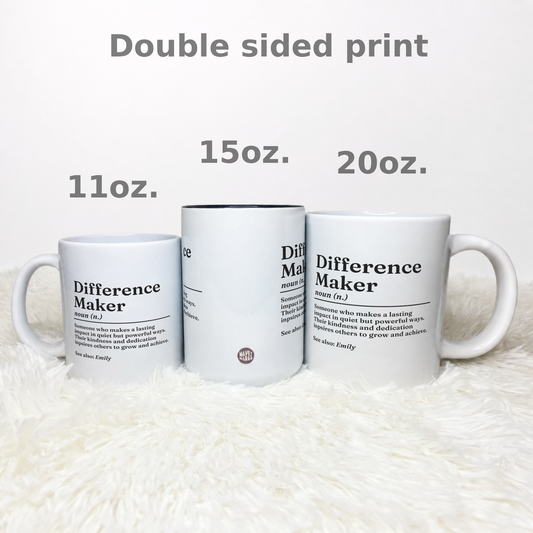 Personalised Difference Maker Definition Mug
