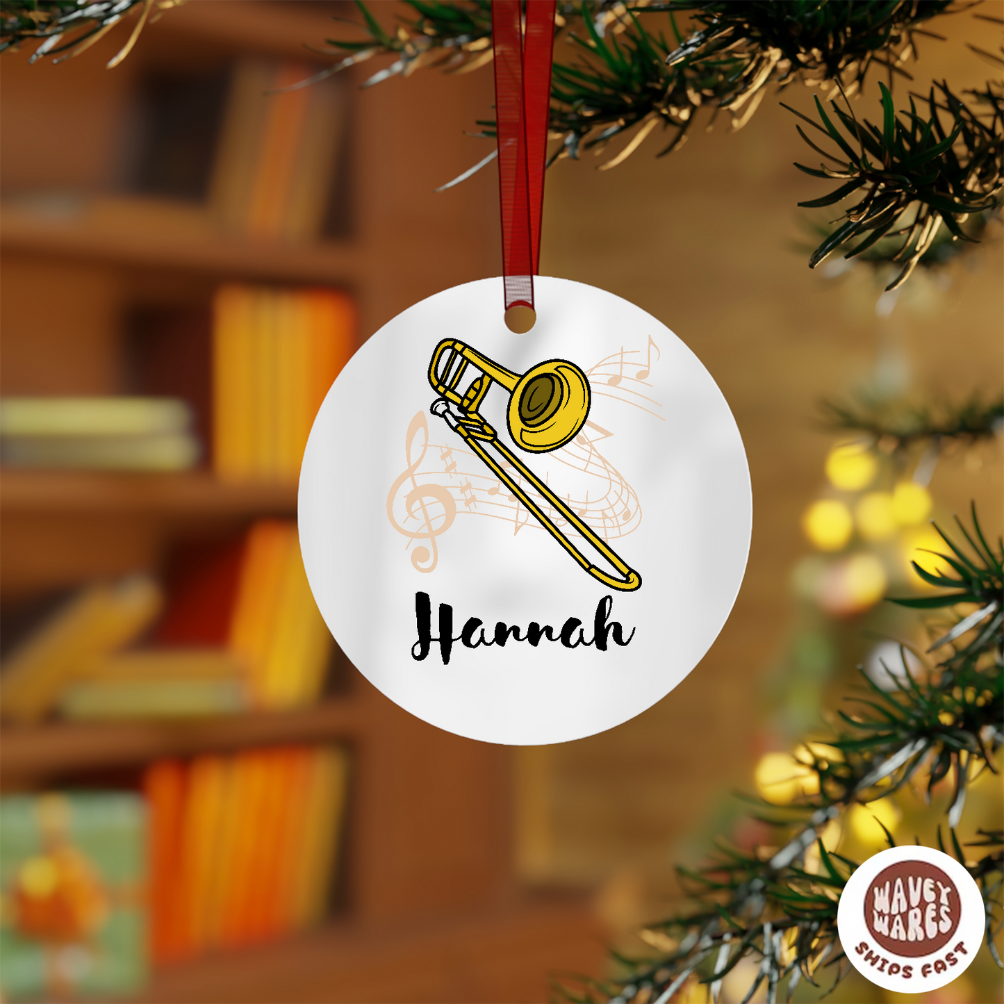 Personalized Trombone Name Ornament