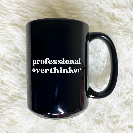 WaveyWares® Professional Overthinker Black Mug