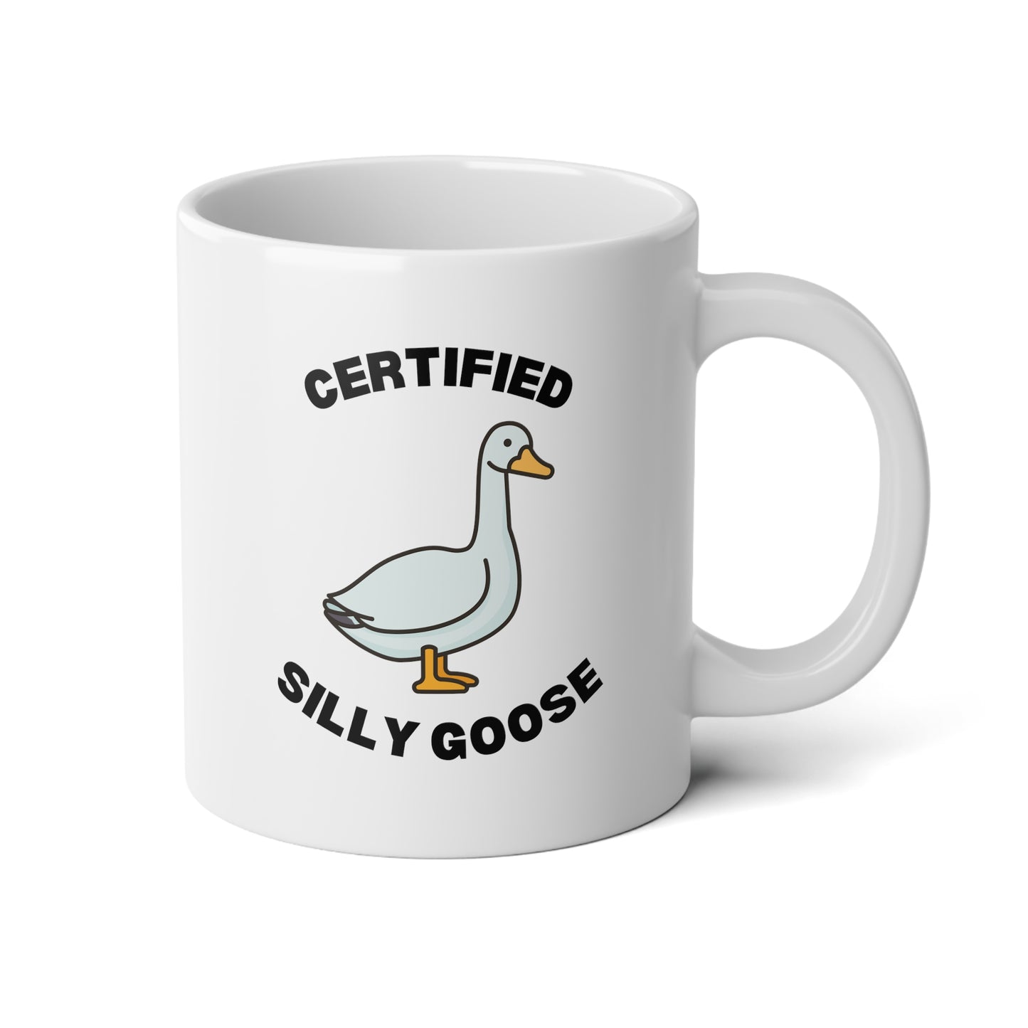 Certified Silly Goose Meme 20oz white funny large coffee mug gift for best friend sibling novelty geese lover wavey wares wavywares wavy wares