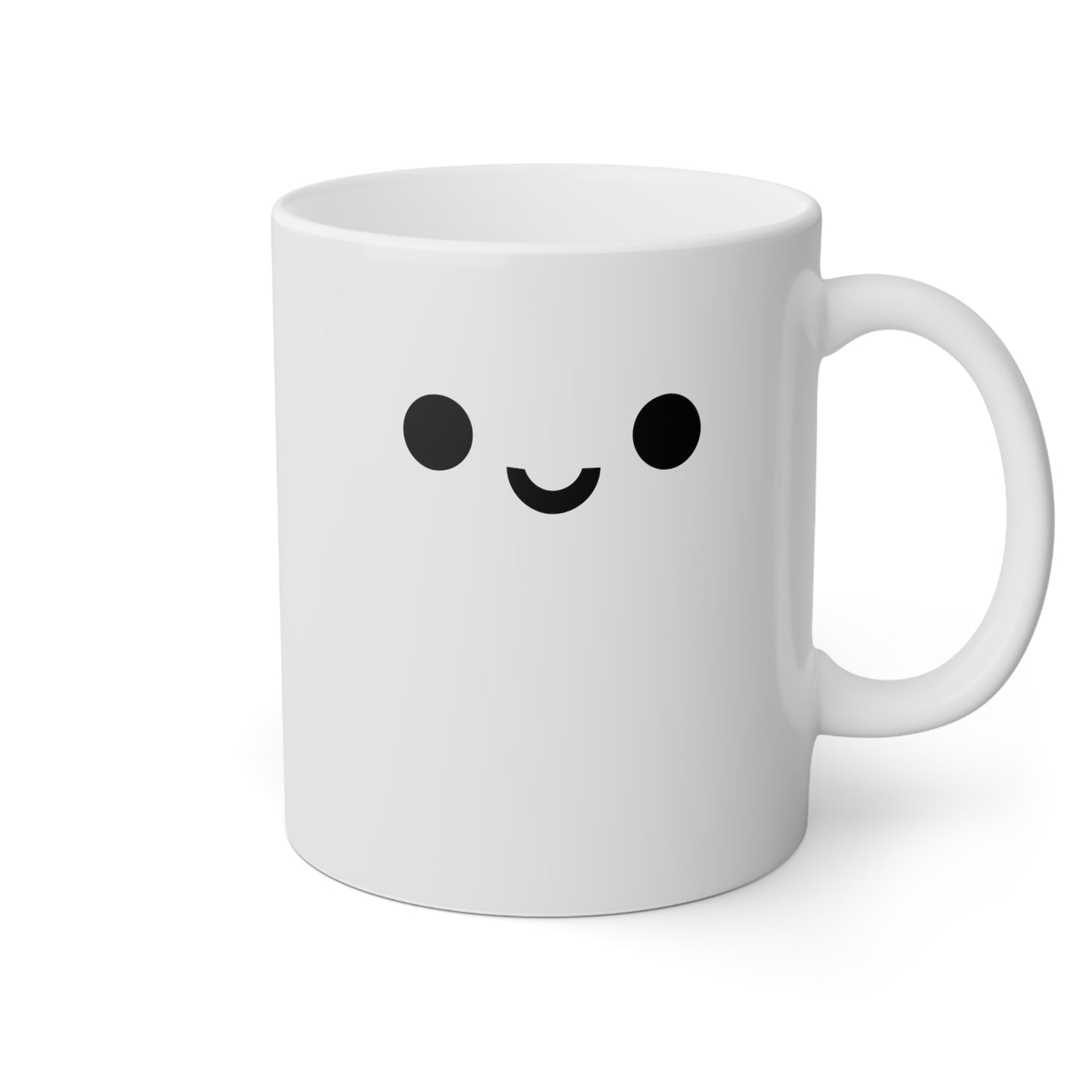 Cute Face 11oz white funny large coffee mug gift for mental health adorable friend smiling smiley kawaii face waveywares wavey wares wavywares wavy wares