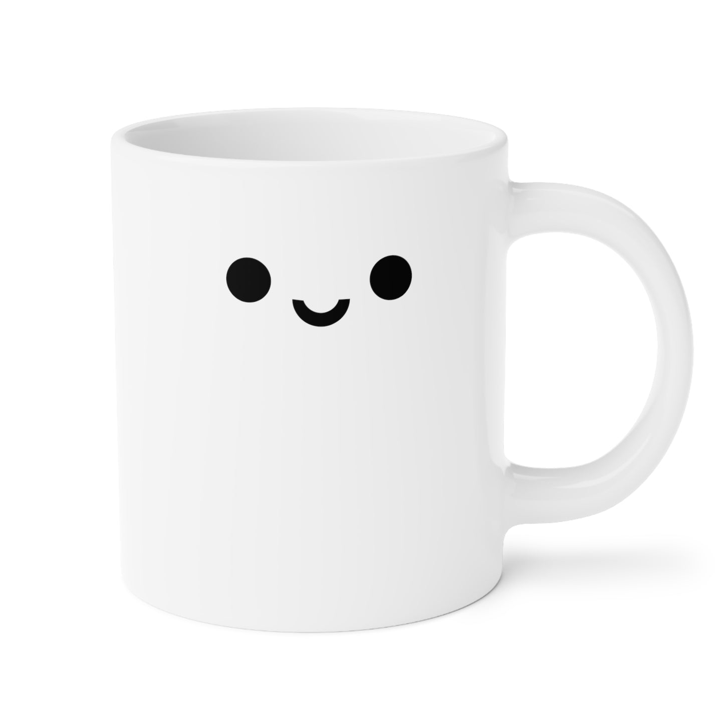 Cute Face 20oz white funny large coffee mug gift for mental health adorable friend smiling smiley kawaii face waveywares wavey wares wavywares wavy wares