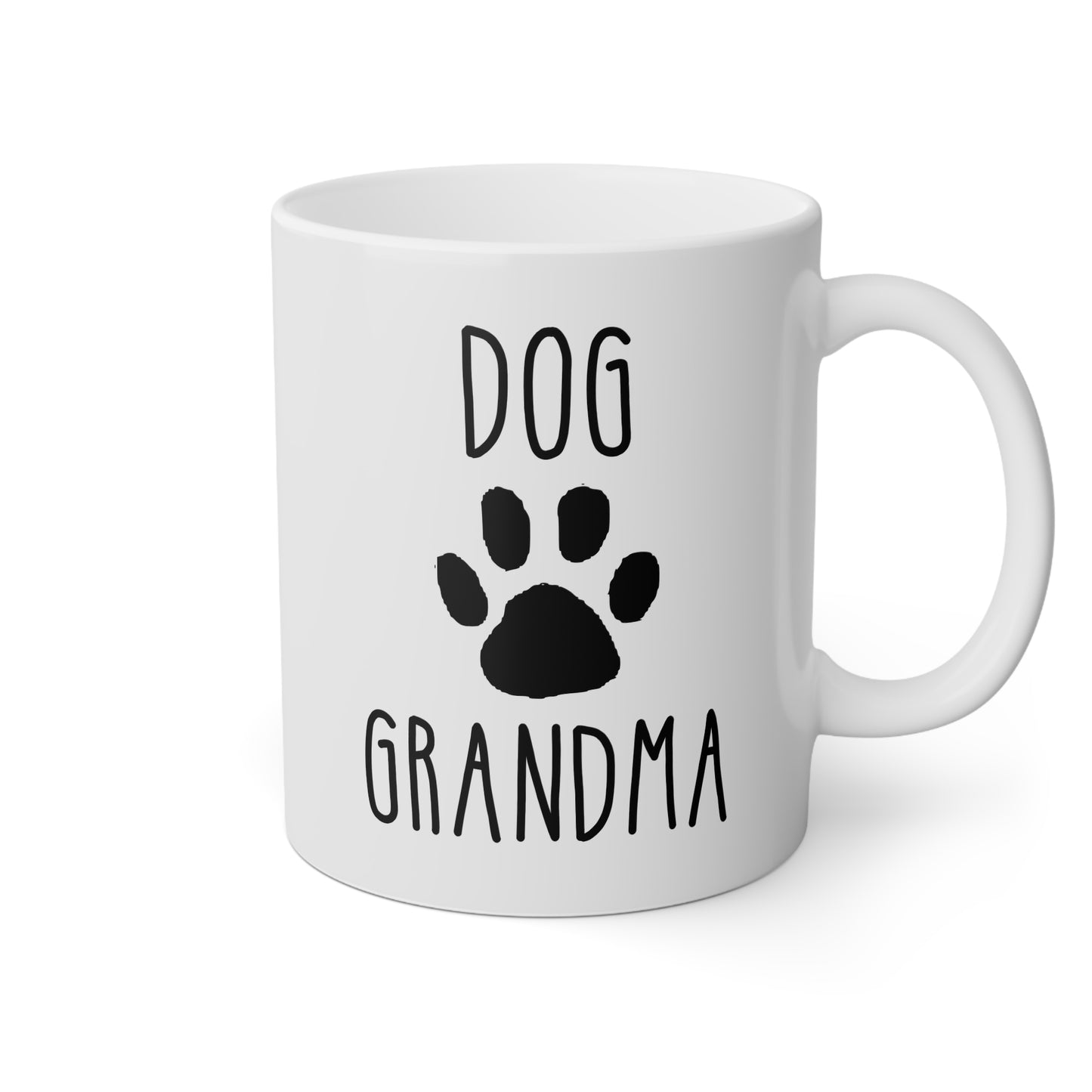 Dog Grandma 11oz white funny large coffee mug gift for k9 grandmother paw design waveywares wavey wares wavywares wavy wares