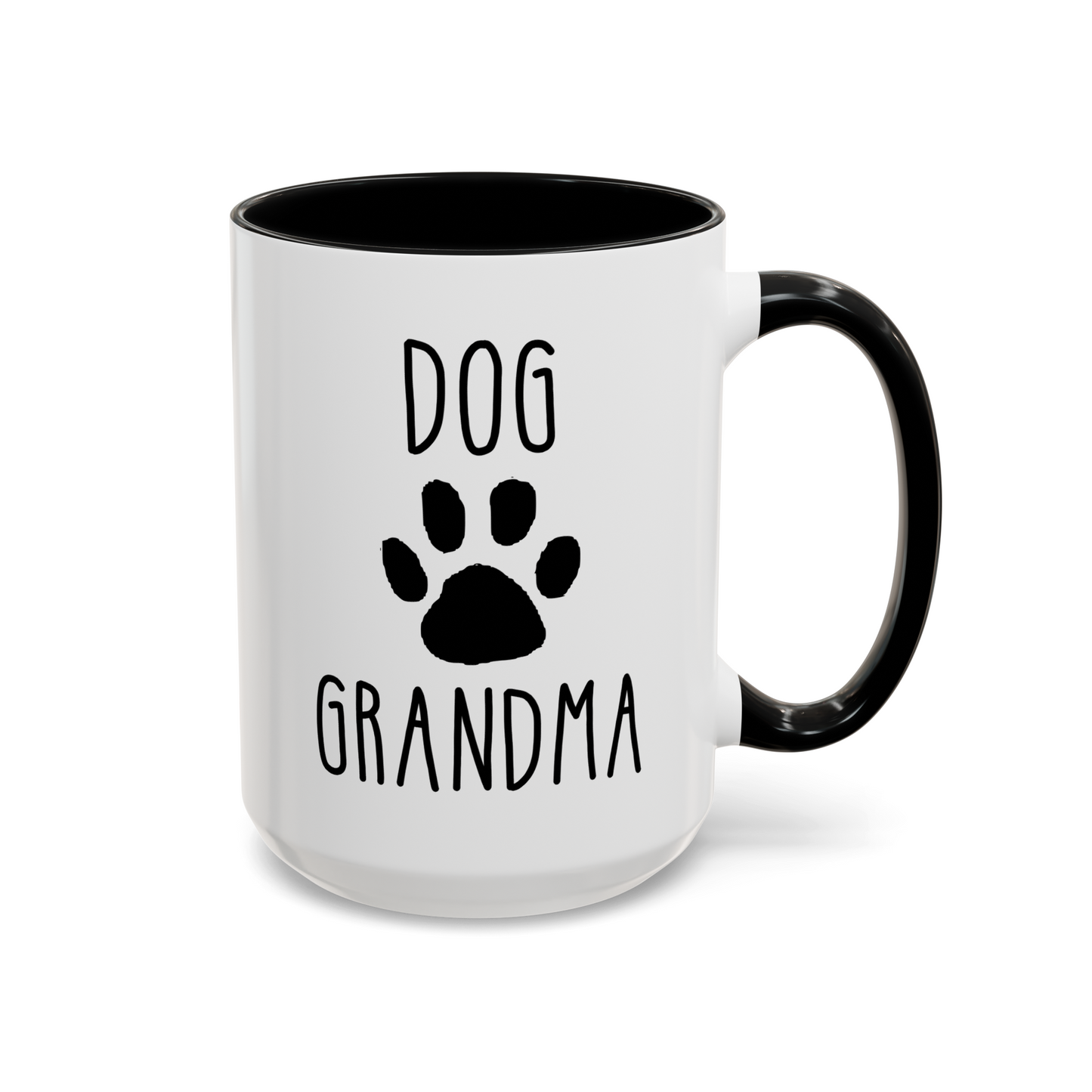 Dog Grandma 15oz white with black accent funny large coffee mug gift for k9 grandmother paw design waveywares wavey wares wavywares wavy wares