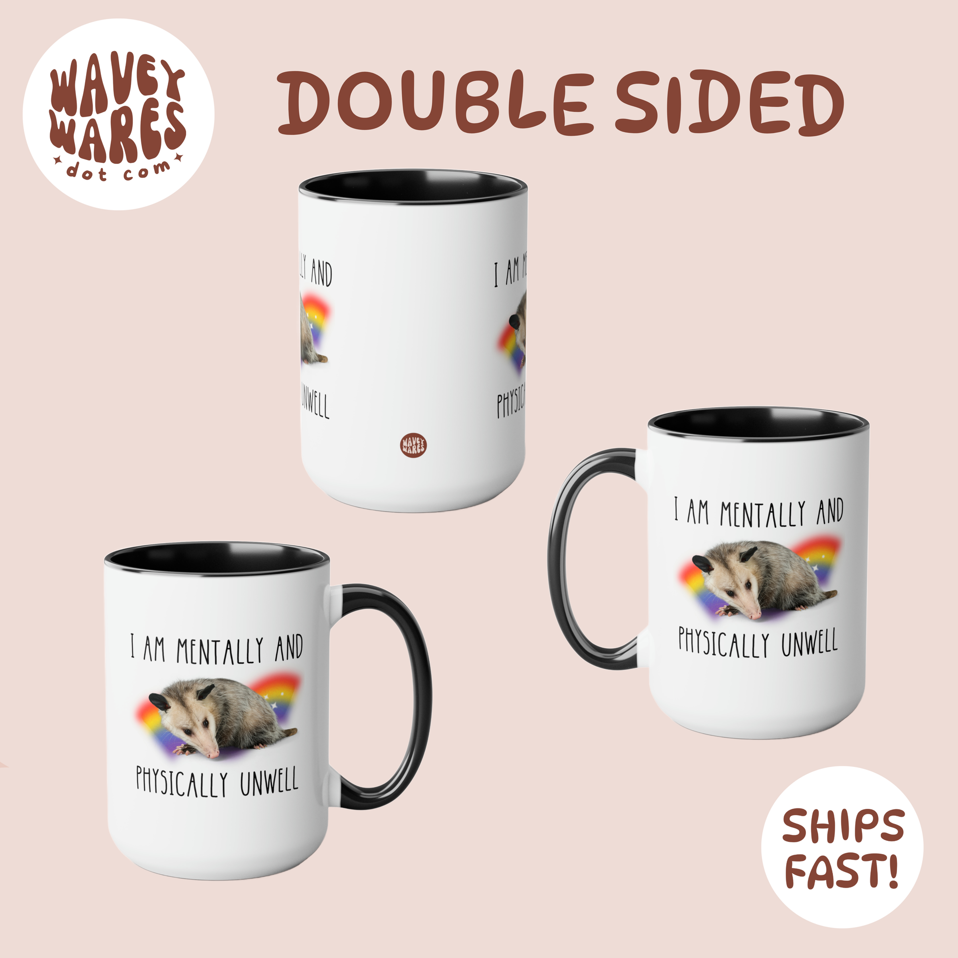 double sided background coffee mug waveywares wavey wares wavywares wavy wares
