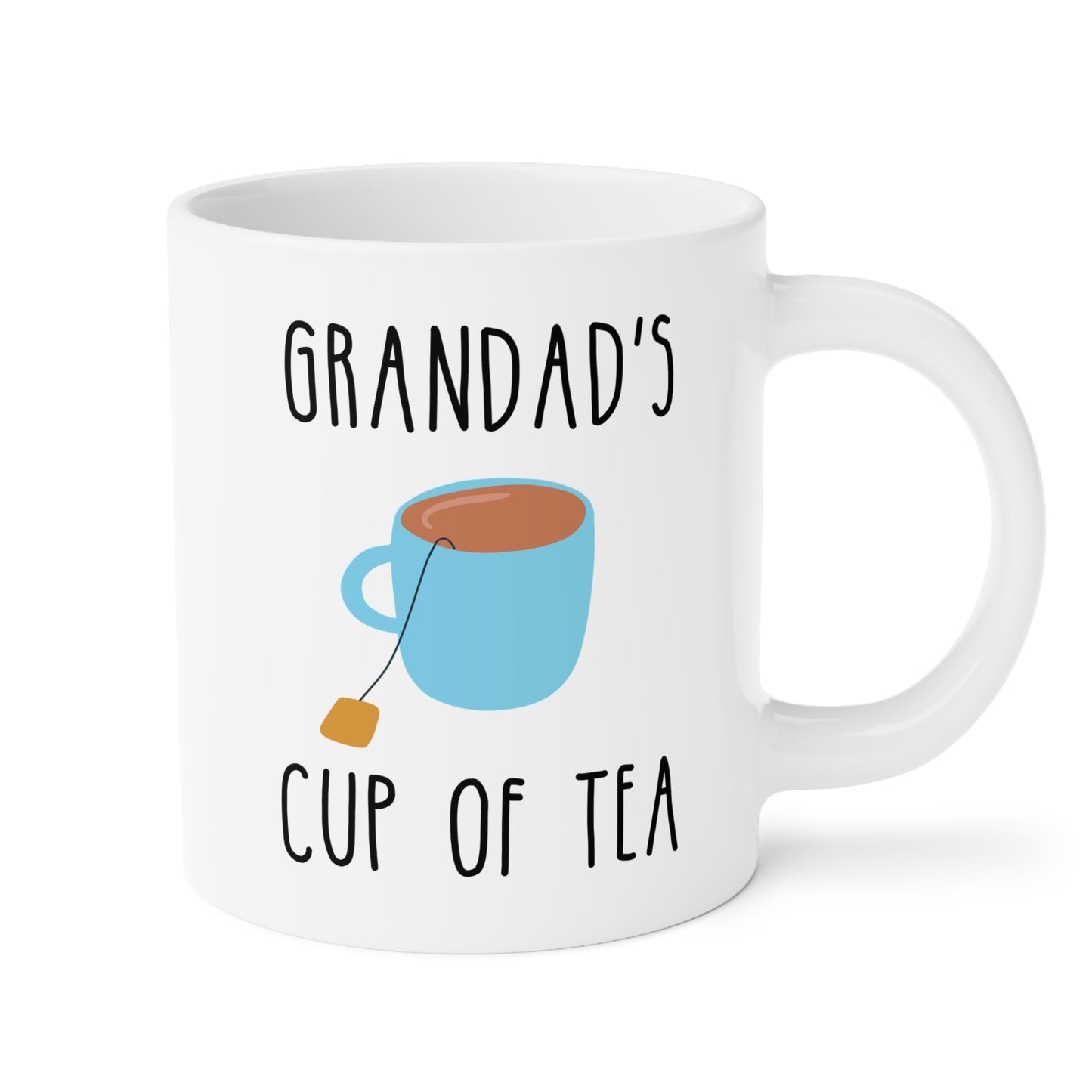 Grandad's Cup of Tea 20oz white funny large coffee mug gift for grandpa grandfather pops Father's Day great papa birthday Christmas dad waveywares wavey wares wavywares wavy wares