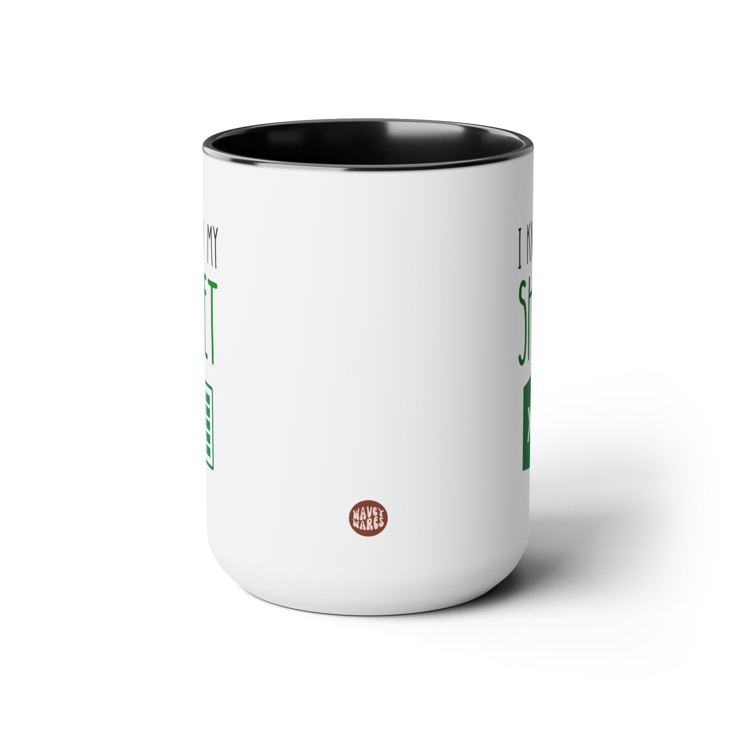 I Know My Sheet 15oz white with black accent funny large coffee mug gift for work colleague spreadsheet accountant office coworker excel waveywares wavey wares wavywares wavy wares side