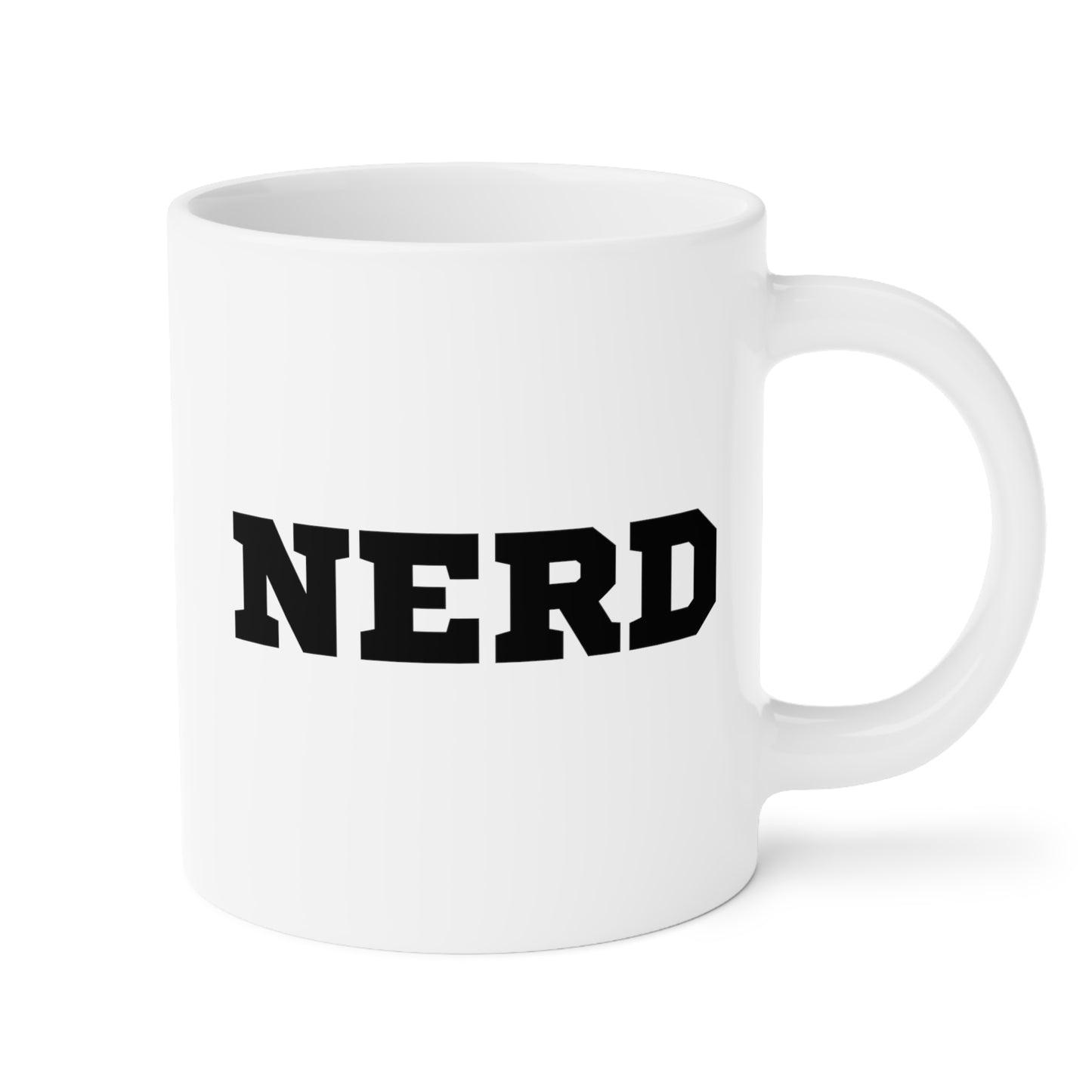 Nerd 20oz white funny large coffee mug gift for good student cool book worm geek math science teacher librarian waveywares wavey wares wavywares wavy wares