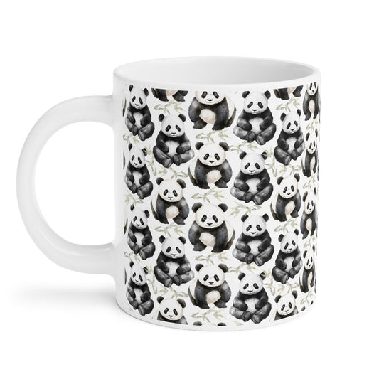 Cute Pandas Watercolor Pattern 20oz white funny large coffee mug gift for baby panda lover bamboo big animal aesthetic birthday secret santa Christmas waveywares wavey wares wavywares wavy wares