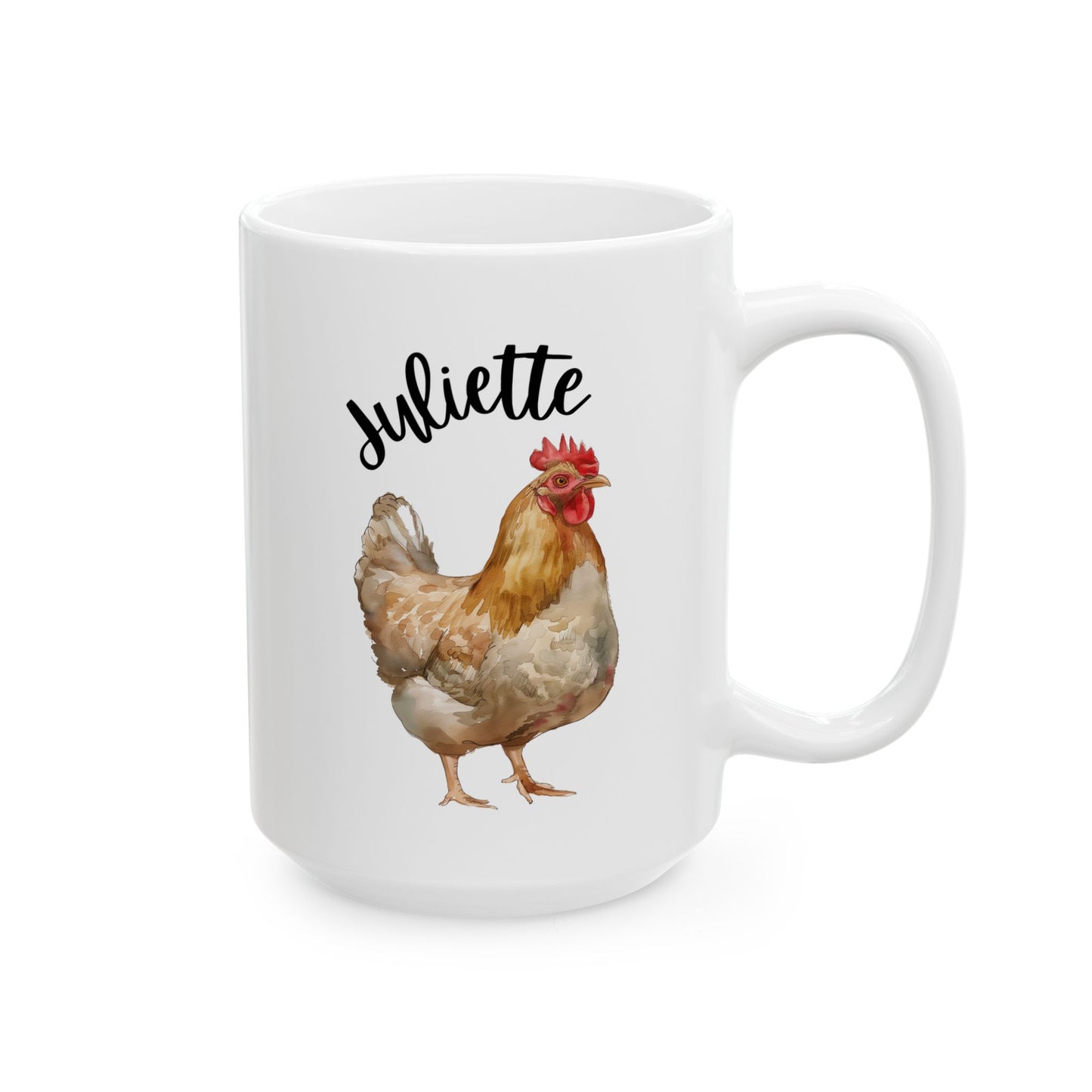 Personalized Chicken Name 15oz white funny large coffee mug gift for lady mom lover birthday custom name customize poultry bird waveywares wavey wares wavywares wavy wares