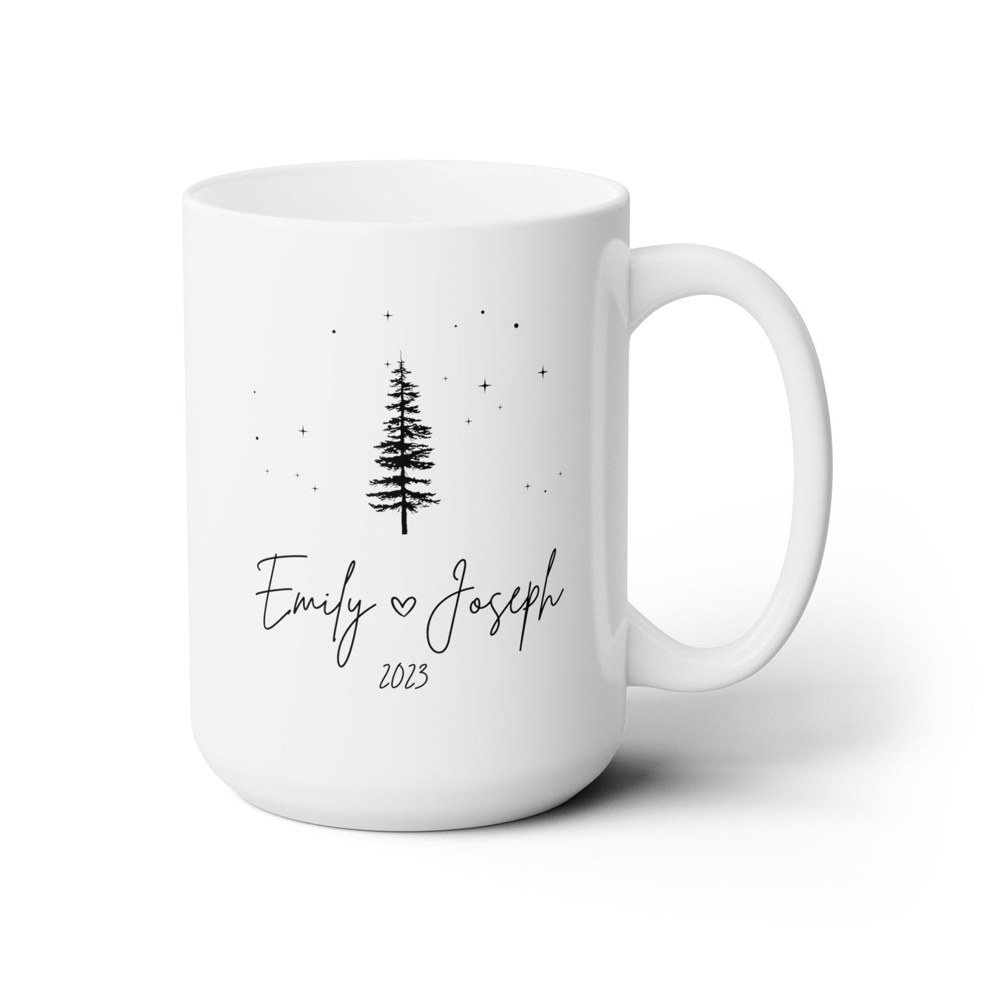 Personalized Couple Anniversary Christmas Name Year 15oz white funny large coffee mug gift for husband wife girlfriend boyfriend custom waveywares wavey wares wavywares wavy wares
