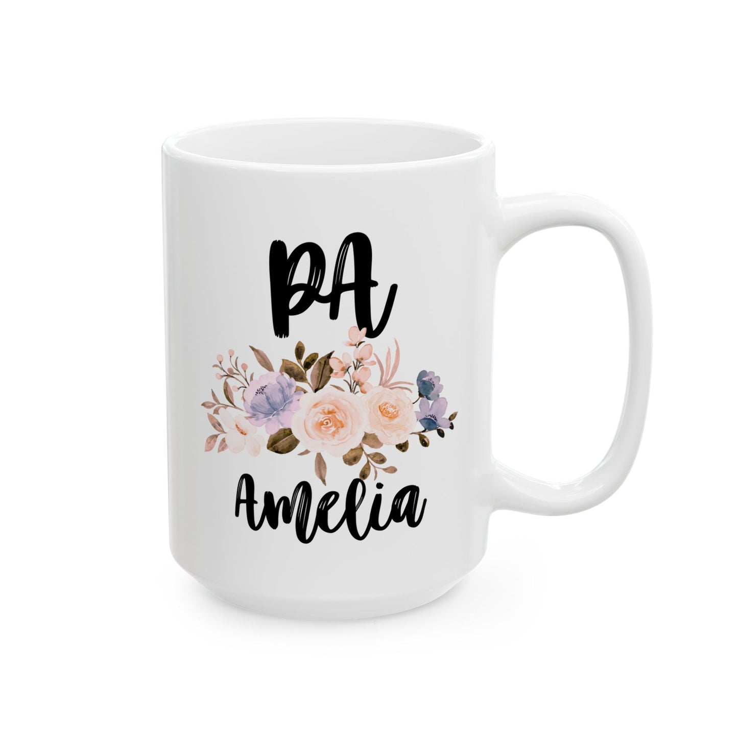 Personalized Physician Assistant 15oz white funny large coffee mug gift for PA custom name customize flower graduation student waveywares wavey wares wavywares wavy wares