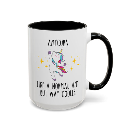 Personalized Unicorn Name Like A Normal Unicorn Name But Way Cooler 15oz white with black accent funny large coffee mug gift for best aunt her lover custom customize awesome auntie birthday Christmas occasion waveywares wavey wares wavywares wavy wares cover