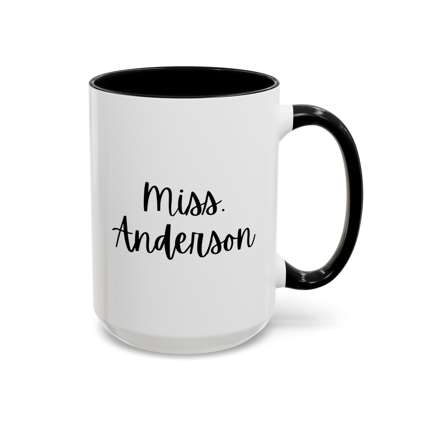 Teacher Name 15oz white with black accent funny large coffee mug gift for male female mentor educator personalized custom customize professor waveywares wavey wares wavywares wavy wares