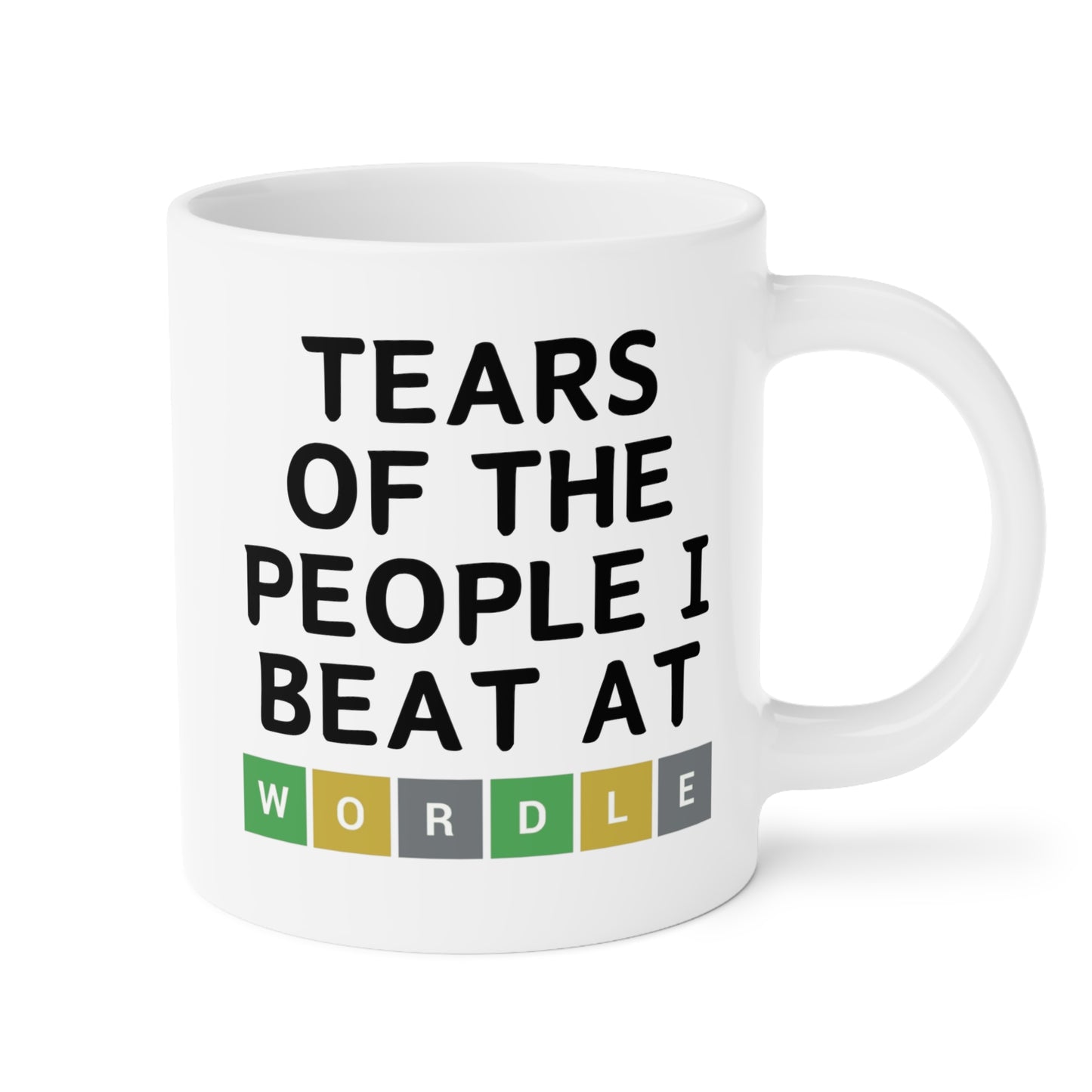 Tears Of The People I Beat At Wordle 20oz white funny large coffee mug gift for him her game player board games friend birthday waveywares wavey wares wavywares wavy wares