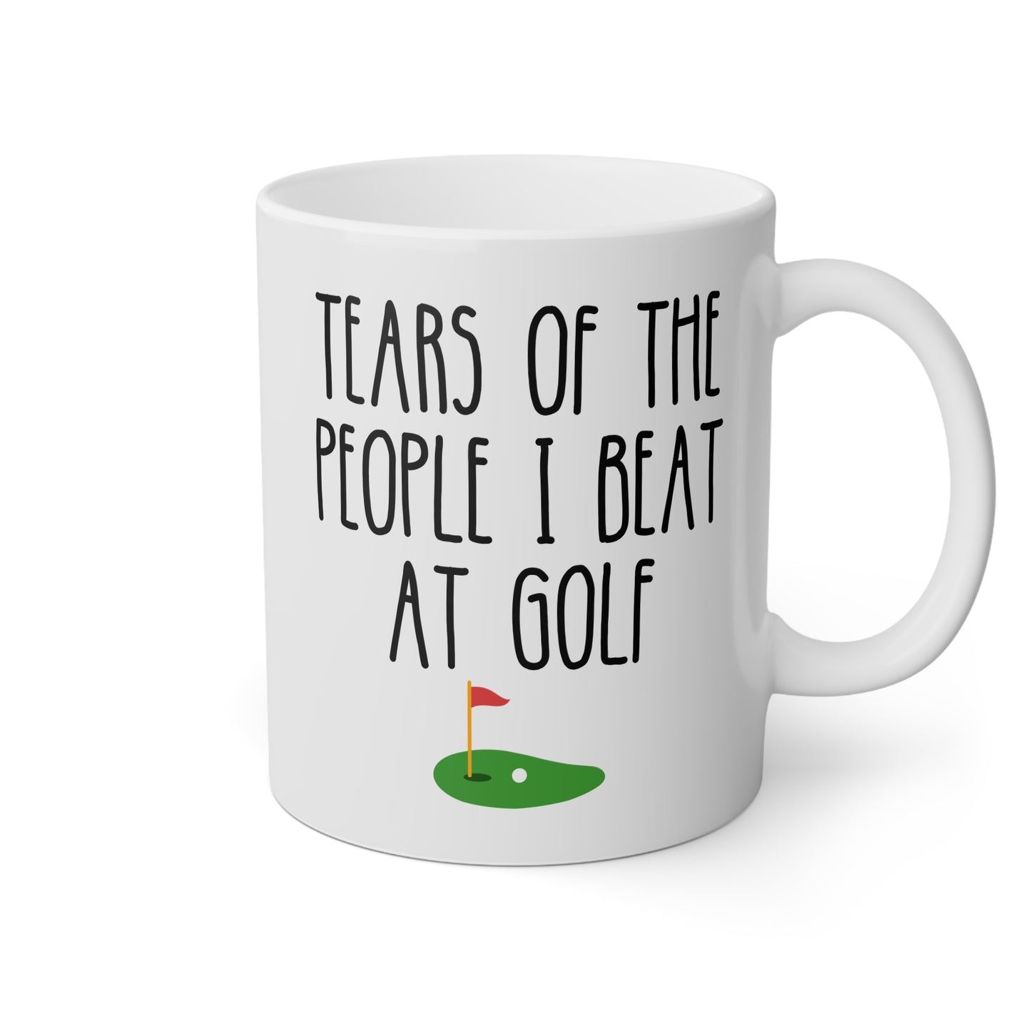 Tears Of The People I Beat At Golf 11oz white funny large coffee mug gift for father's day golfer sports novelty golfing fan lover birthday Christmas occasion waveywares wavey wares wavywares wavy wares