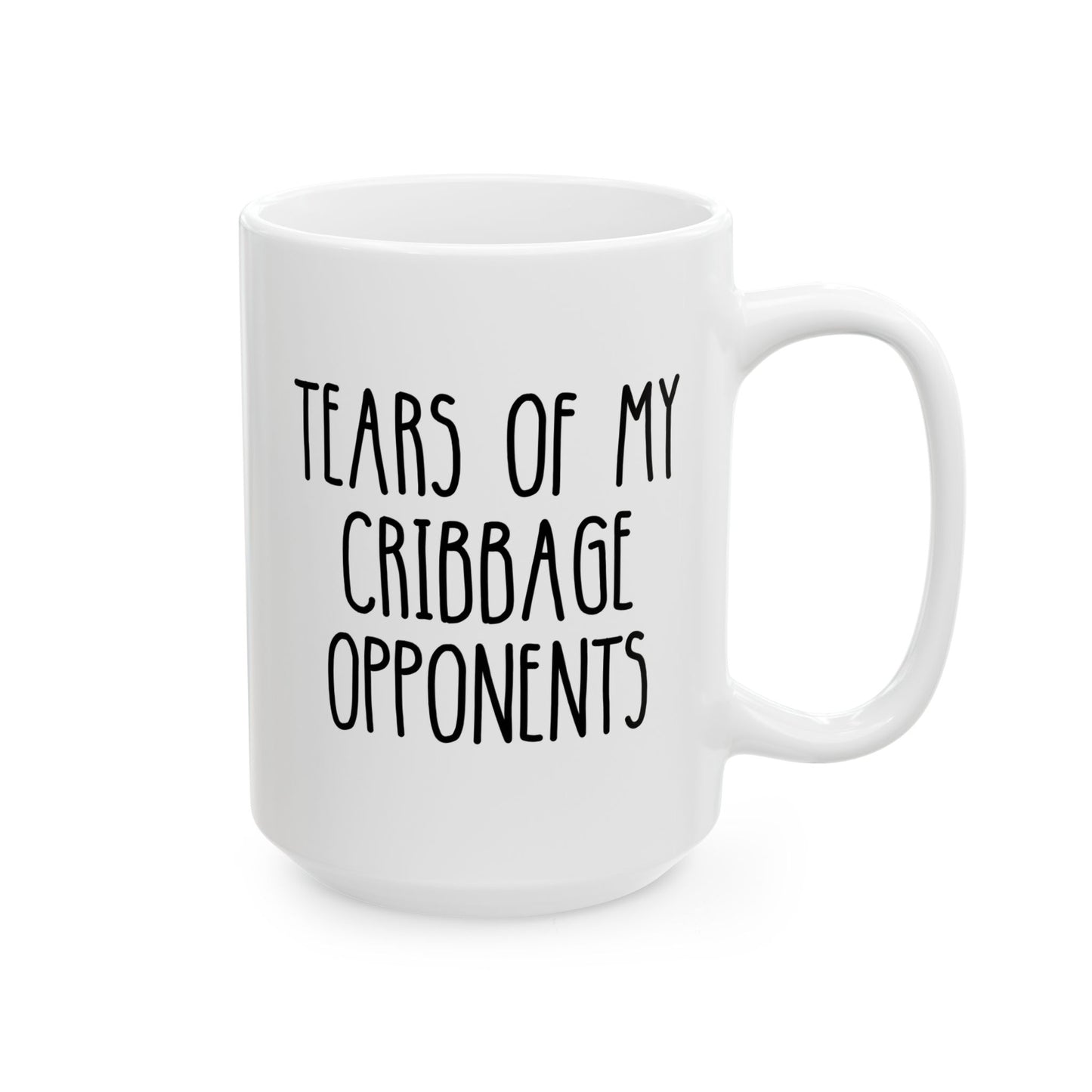 Tears of my Cribbage Opponents 15oz white funny large coffee mug gift for player tournament game birthday Christmas occasion waveywares wavey wares wavywares wavy wares
