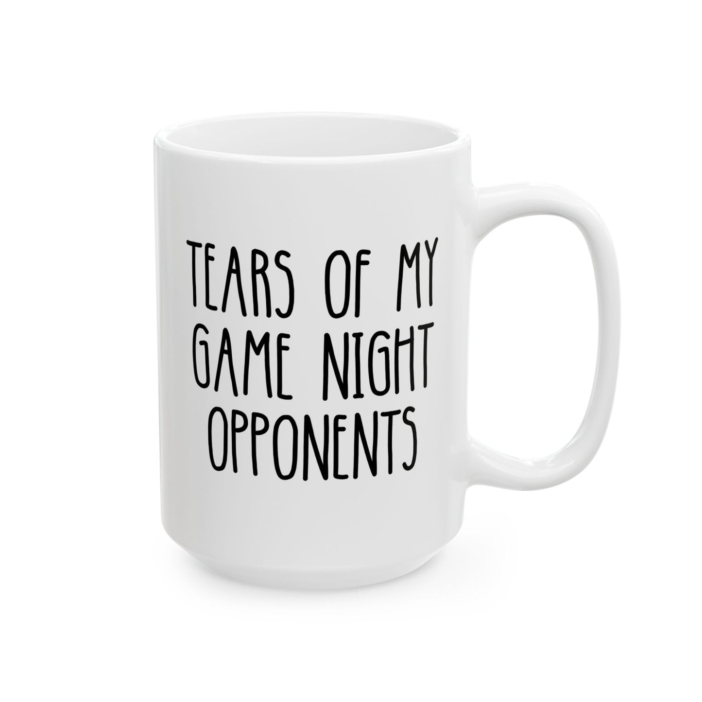 Tears of my Game Night Opponents 15oz white funny large coffee mug gift for family boardgames gamer friends RPG video birthday Christmas occasion waveywares wavey wares wavywares wavy wares