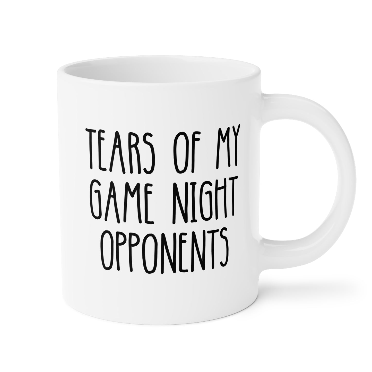 Tears of my Game Night Opponents 20oz white funny large coffee mug gift for family boardgames gamer friends RPG video birthday Christmas occasion waveywares wavey wares wavywares wavy wares