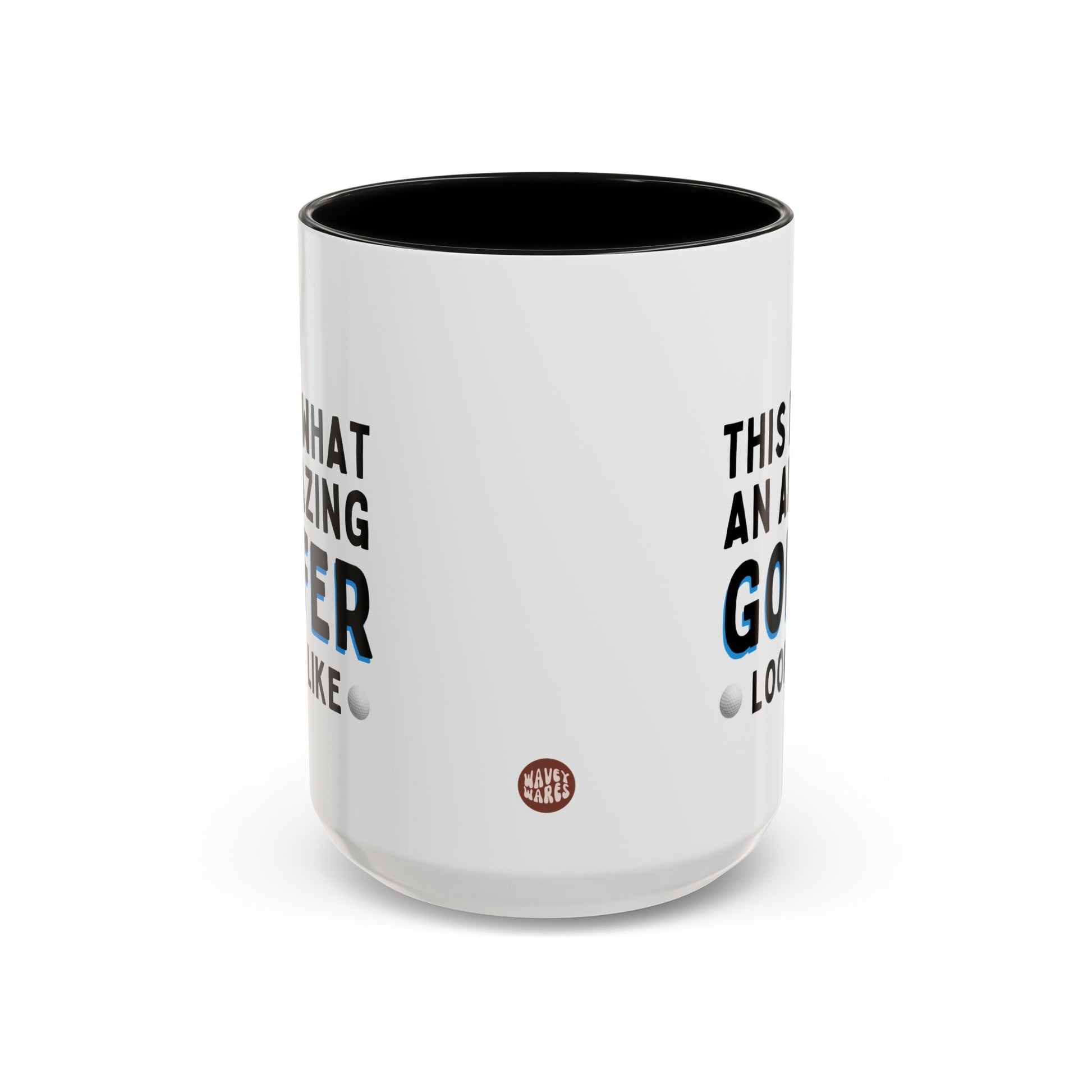 This Is What An Amazing Golfer Looks Like 15oz white with black accent funny large coffee mug gift for golf novelty Christmas birthday waveywares wavey wares wavywares wavy wares side