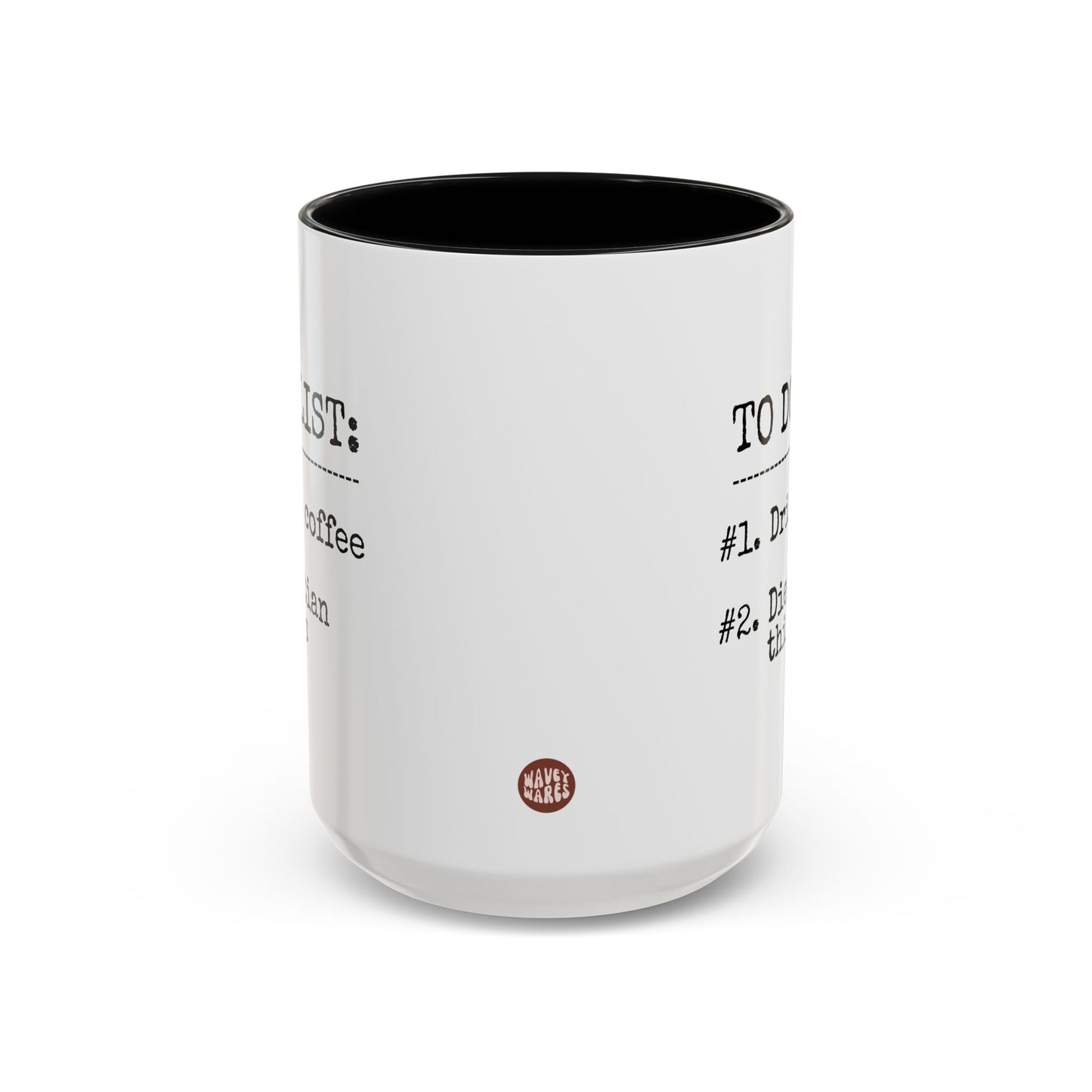 To Do List Dietitian Things 15oz white with black accent funny large coffee mug gift for RD graduation nutritionist registered birthday Christmas occasion waveywares wavey wares wavywares wavy wares side