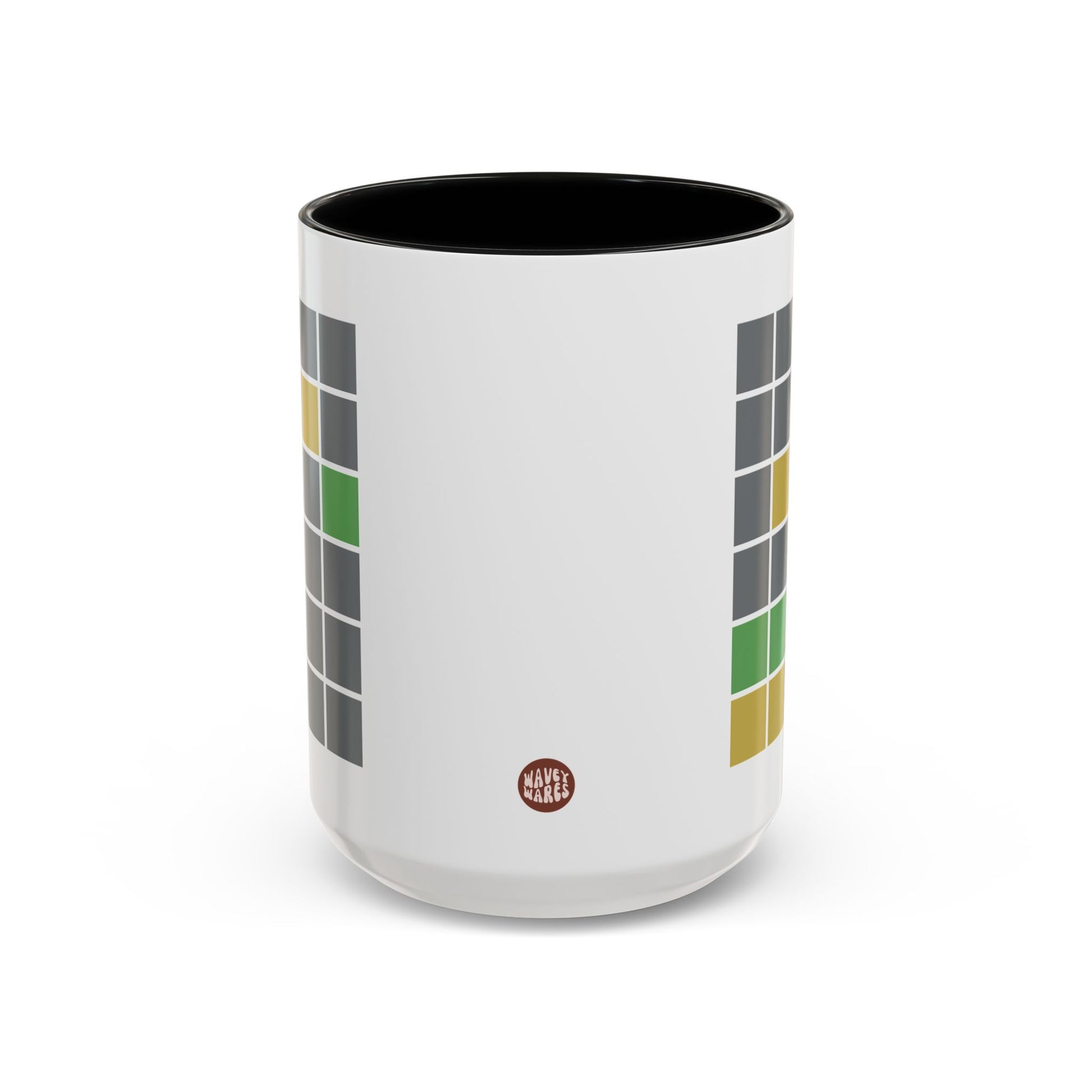 Wordle 15oz white with black accent funny large coffee mug gift for coworker boss secret santa zoom game work from home remote virtual meeting birthday Christmas occasion waveywares wavey wares wavywares wavy wares side