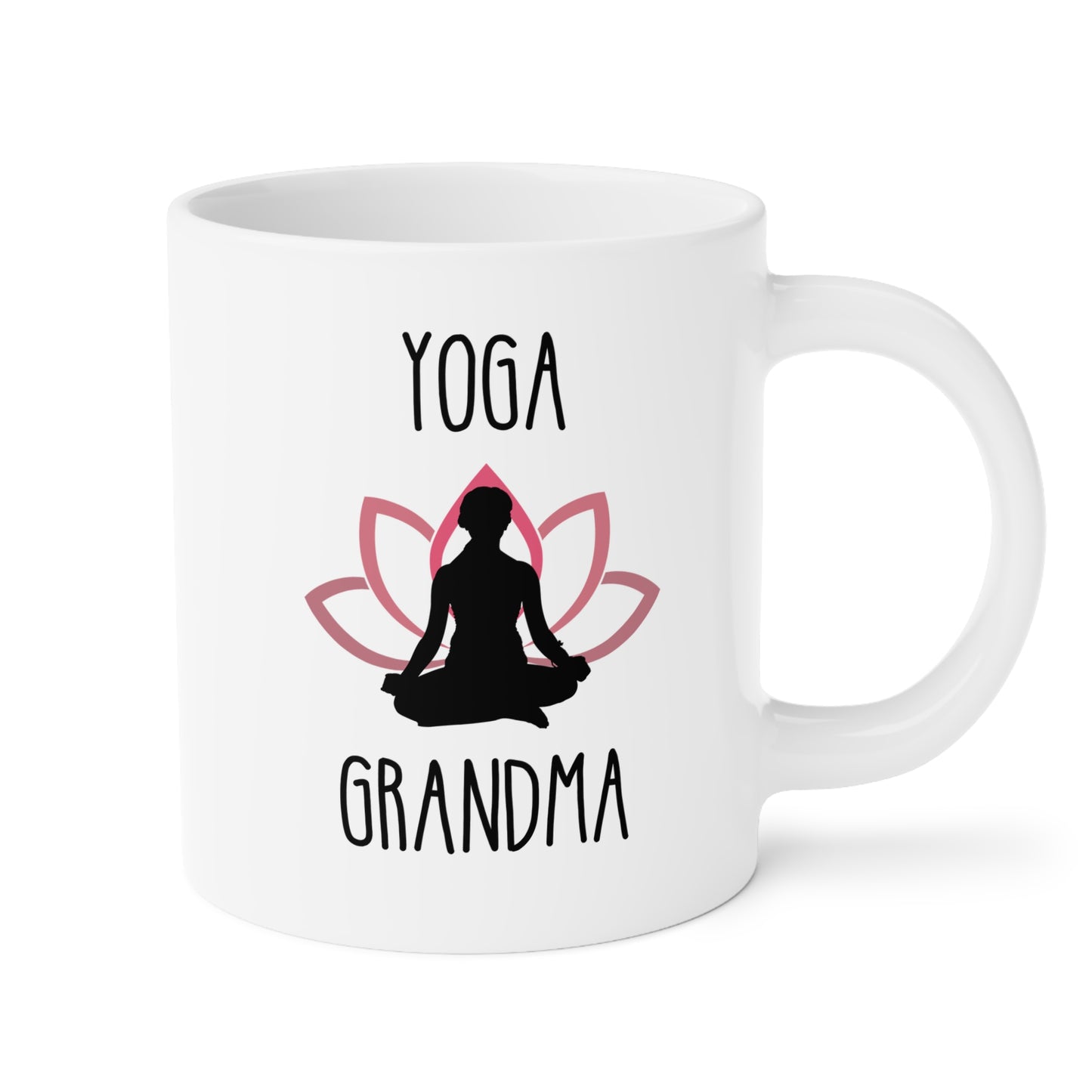 Yoga Grandma 20oz white funny large coffee mug gift for grandma with saying mother's day lover happiness birthday Christmas occasion waveywares wavey wares wavywares wavy wares