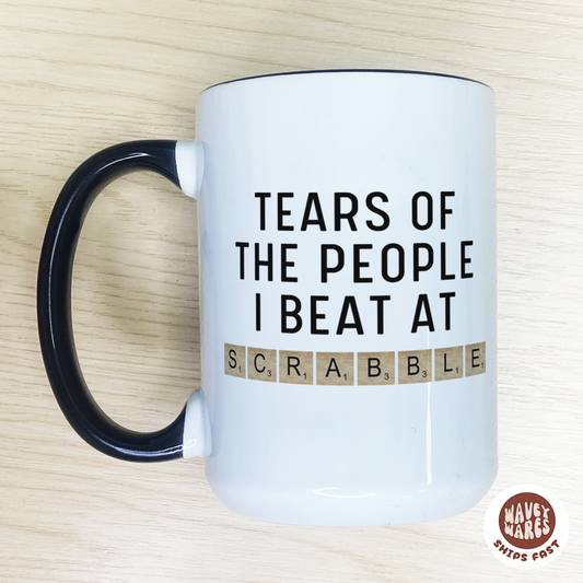Tears of the People I Beat at Scrabble Funny Board Game Player Coffee Mug