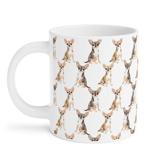 Cute Chihuahuas Watercolor Pattern 20oz white funny large coffee mug gift for small dog lover mom dad furparent owner animal tiny aesthetic birthday secret santa Christmas waveywares wavey wares wavywares wavy wares