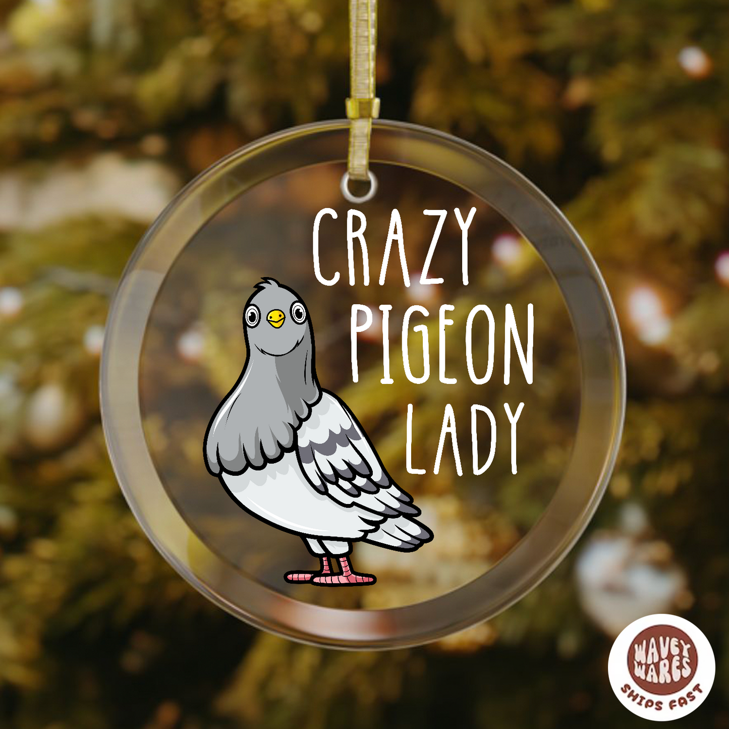 Crazy Pigeon Lady Funny Ornament