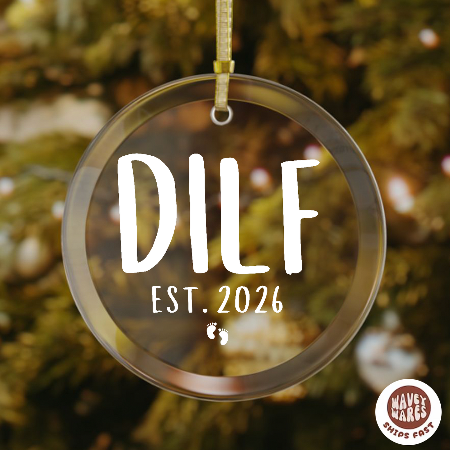 Personalized DILF New Dad Ornament
