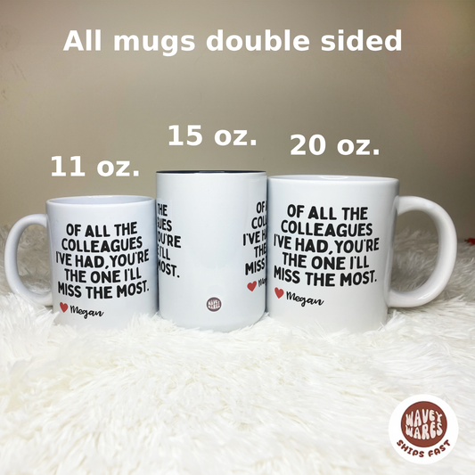 Personalized Colleague Work Bestie Leaving Retirement Mug