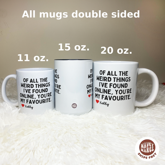 Personalised Of All the Weird Things I've Found Online Mug