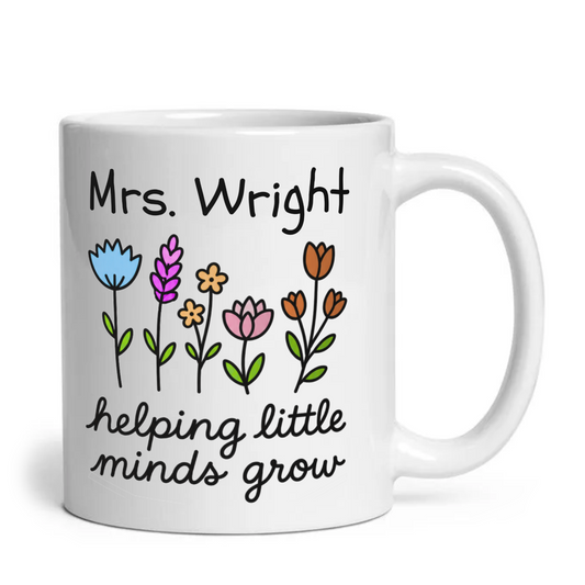 Personalised Teacher Helping Little Minds Grow Mug