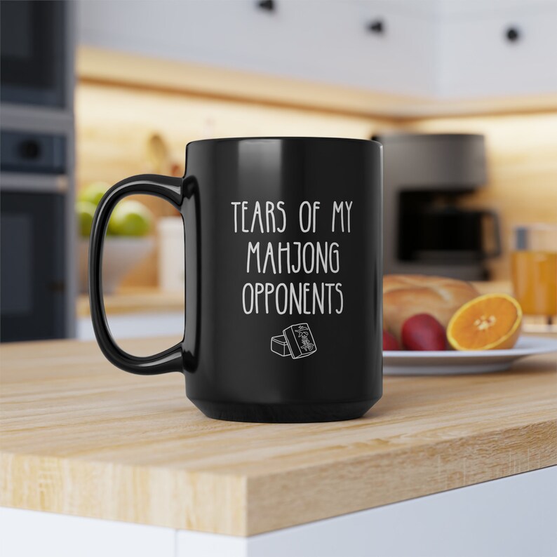 Tears of My Mahjong Opponents Funny Mah Jong Player Black Coffee Mug