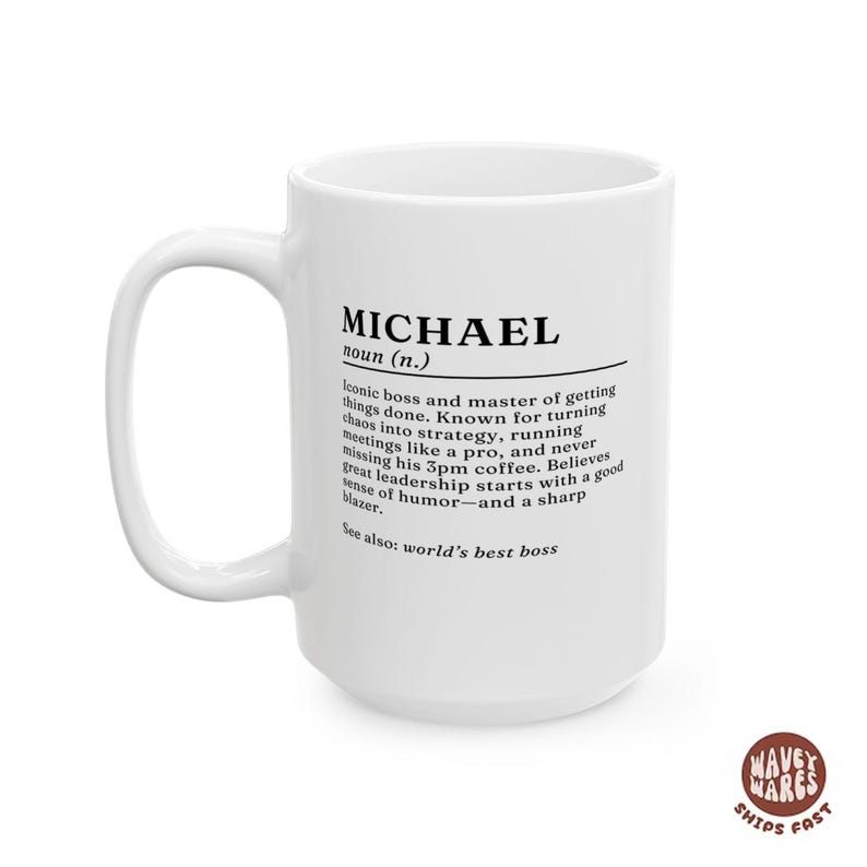 WaveyWares® Personalized Name Dictionary Definition Coffee Mug