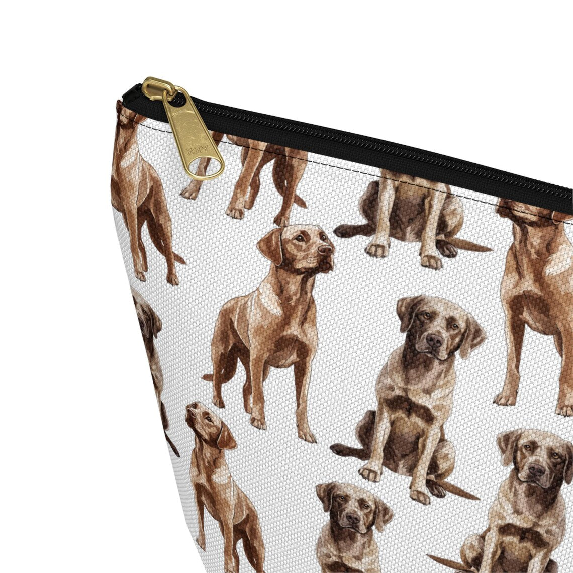 Cute Labradors Pattern zipper white Cosmetic zip bag gift for dog owner mom dad pet lover animal brown lab aesthetic makeup travel drugs storage case accessory pouch toiletry pencil waveywares wavey wares wavywares wavy wares