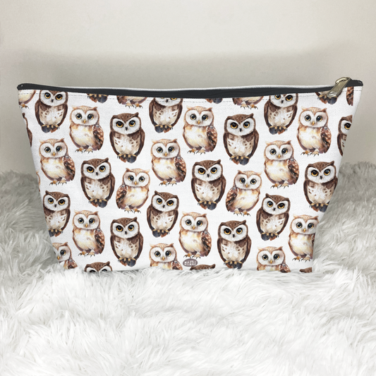 Cute Owls Zip Cosmetic Bag