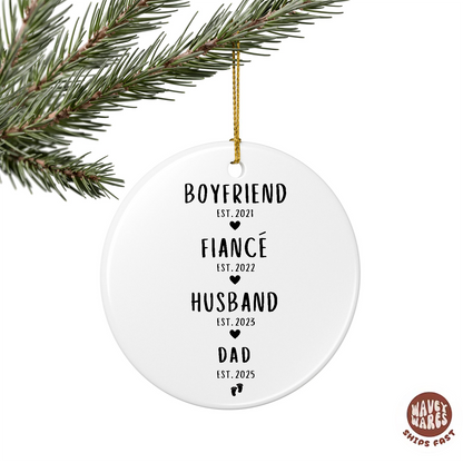 Personalized Boyfriend Fiance Husband Dad Ornament
