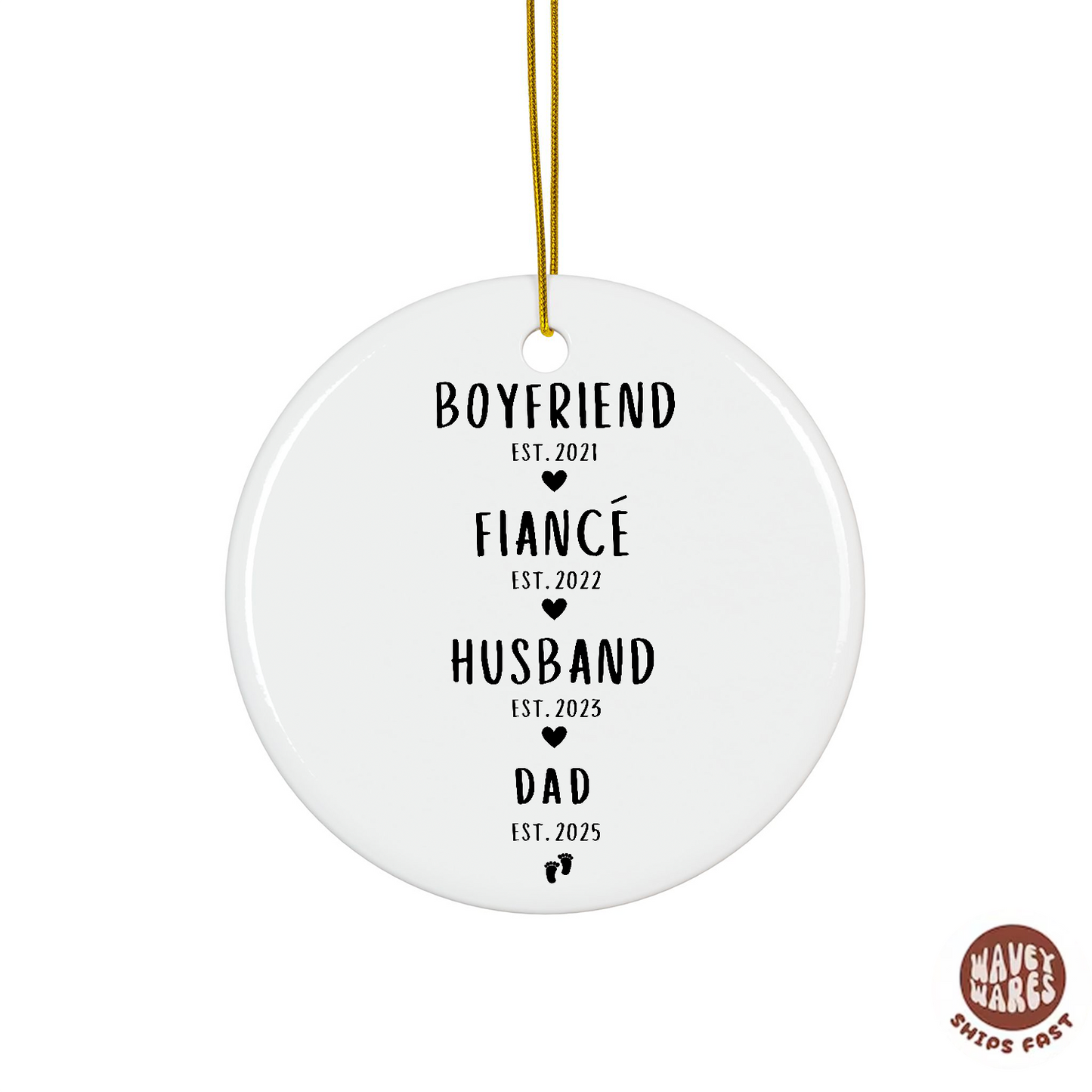 Personalized Boyfriend Fiance Husband Dad Ornament