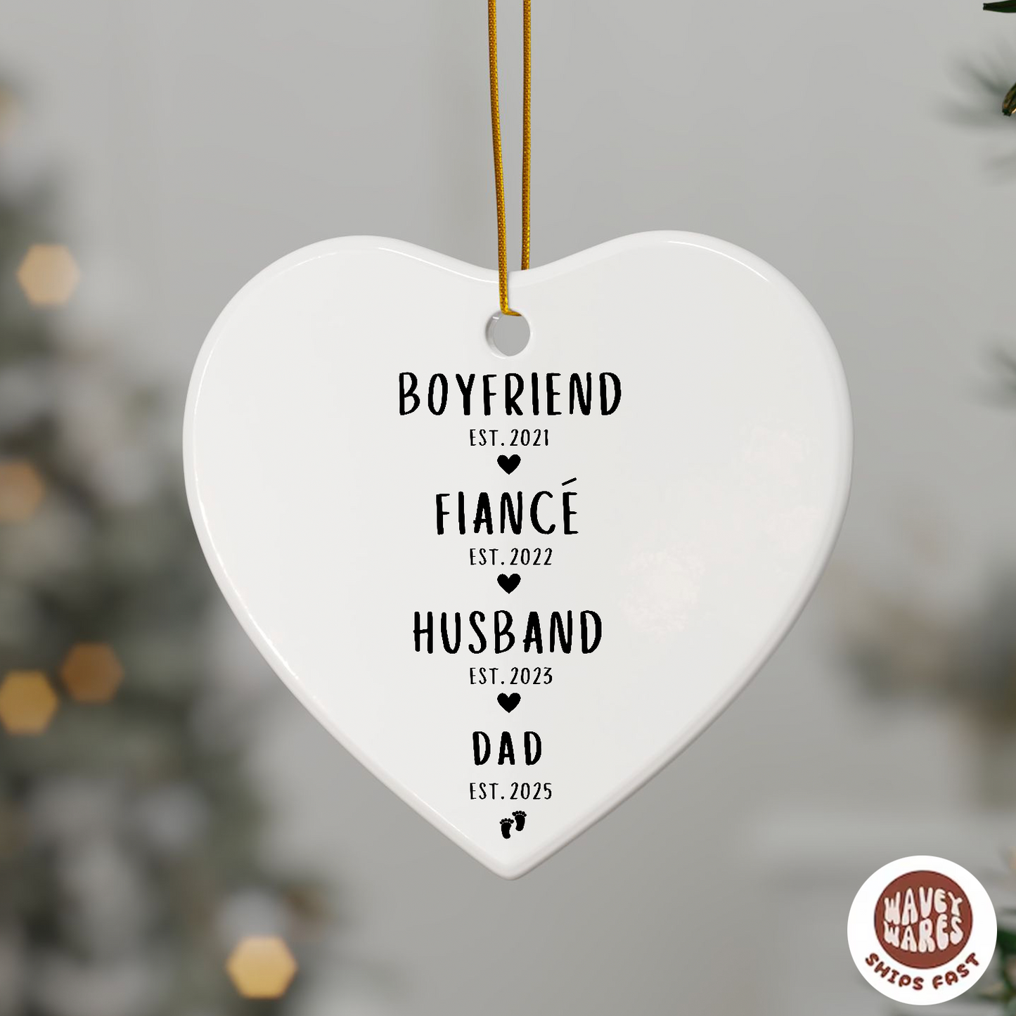Personalized Boyfriend Fiance Husband Dad Ornament