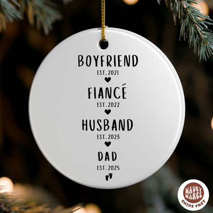 Personalized Boyfriend Fiance Husband Dad Ornament