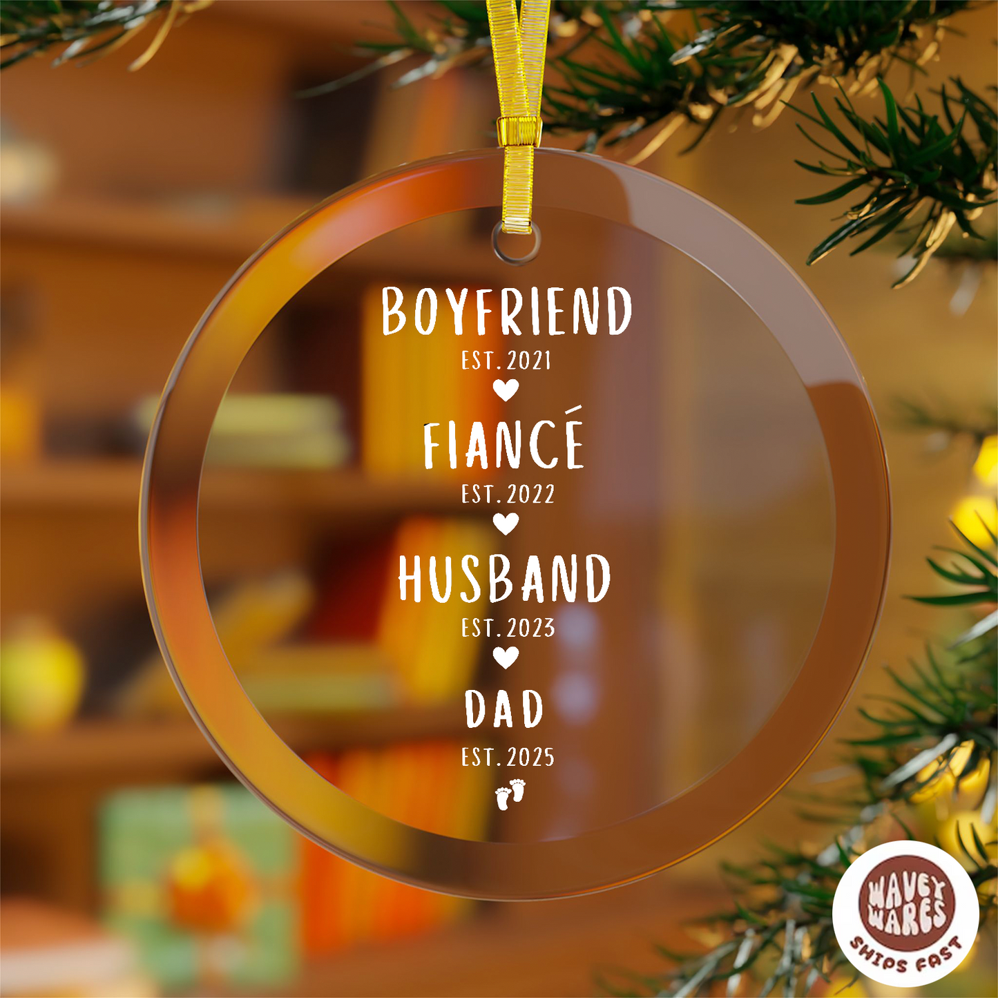 Personalized Boyfriend Fiance Husband Dad Ornament