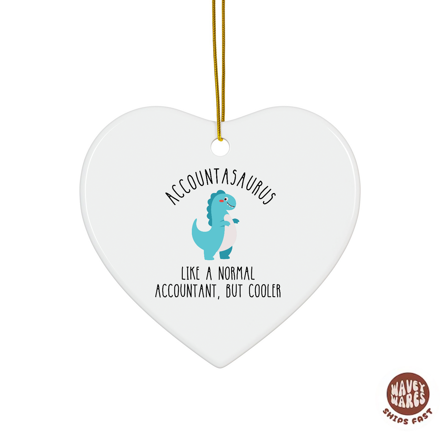 Accountasaurus Like A Normal Accountant But Cooler Funny Ornament