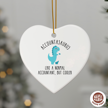 Accountasaurus Like A Normal Accountant But Cooler Funny Ornament