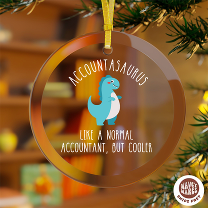 Accountasaurus Like A Normal Accountant But Cooler Funny Ornament