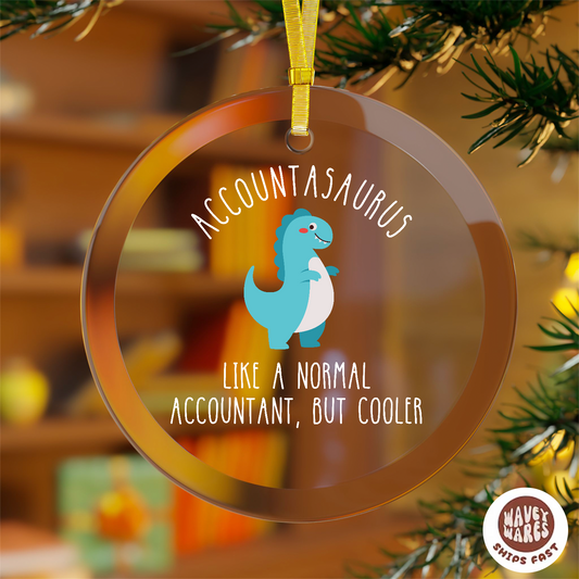 Accountasaurus Like A Normal Accountant But Cooler Funny Ornament